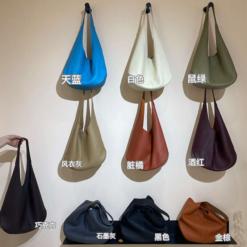 Tote Bag New Genuine Leather Fashion Bucket Simple And Large Capacity Tote Advanced Underarm Shoulder Women S Bag KQ