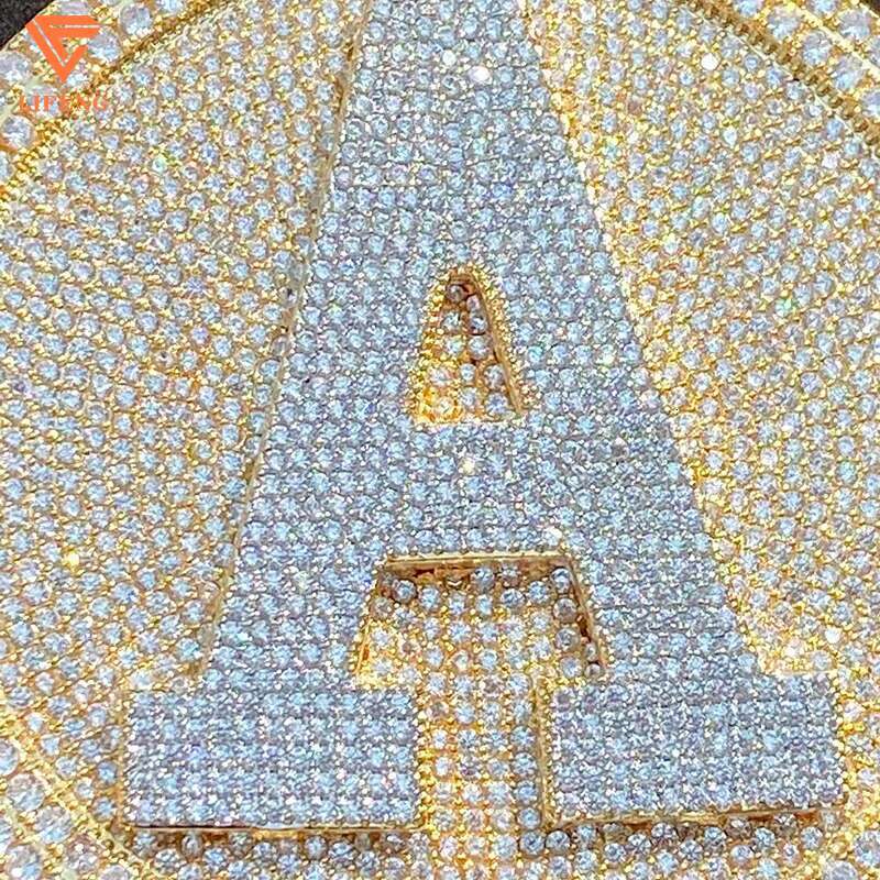 Custom 925 Silver Moissanite Pendant Full VVS Iced Diamond 14K 18K Gold Plated Hip Hop Style Circle Pendant Men Gra Certificate