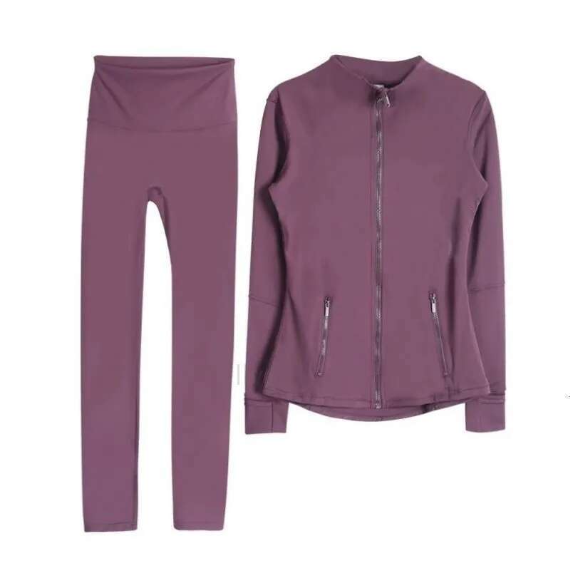 Women Designer Yoga Set Jacket Flared Gym Outdoor Sports Zippered Slim Fit Running Top Workout Shorts Leggings Tracksuits Activewear Fitness Clothes A