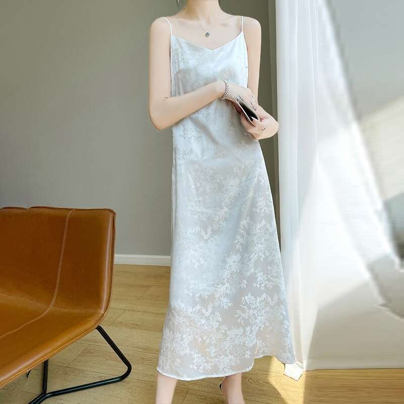 Maxi Dress Silk Silk Camisole Dress For Women S Summer New A Line Skirt Loose Plus Size Long Inner Long Skirt Formai Dress