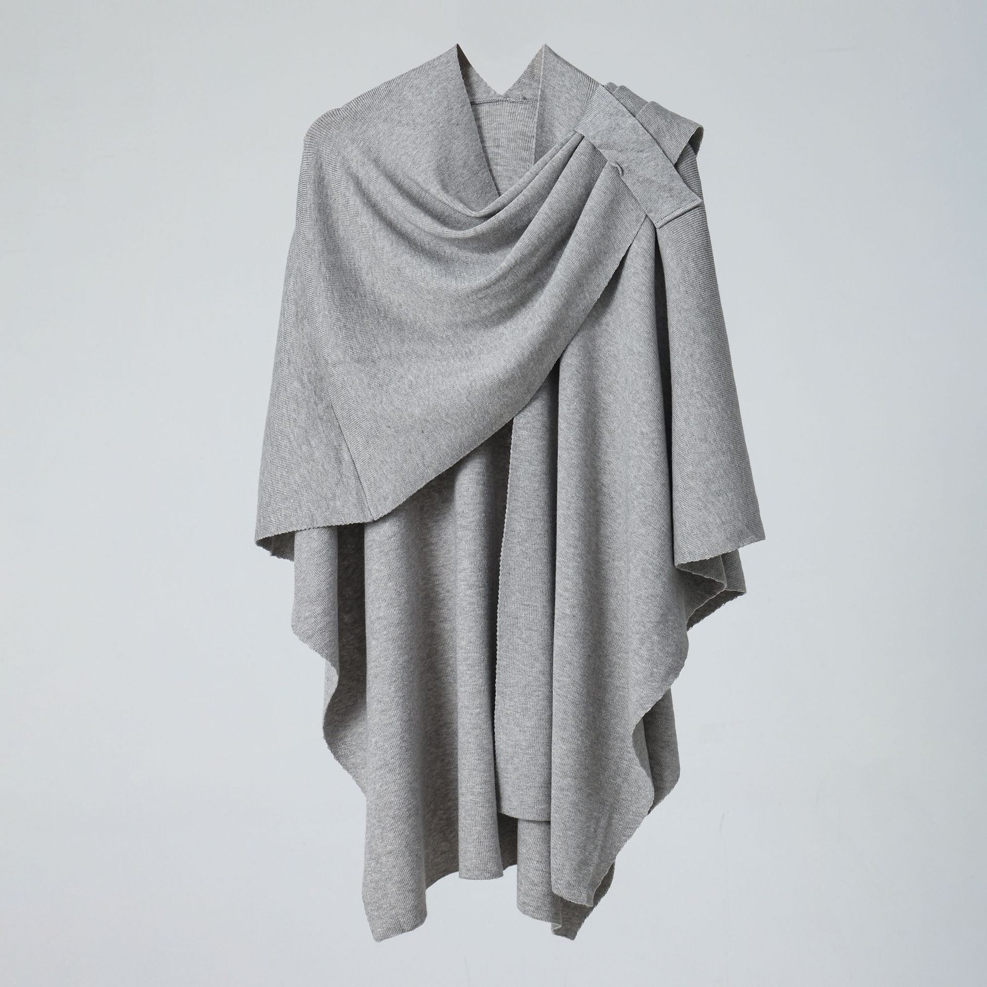 K752 European and American pure color simple side strap shawl knitted shoulder strap high-end fashion new style cloak warm large scarf for women