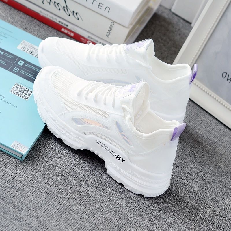 New breathable mesh sports women's hollow leisure basic student flat shoes designer fashionable daily commuting white small shoes