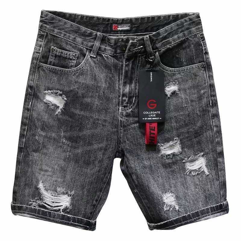 Ripped Jeans Shorts Mens Summer Fashion Brand Used Capris Personalized Beggar Pants Versatile