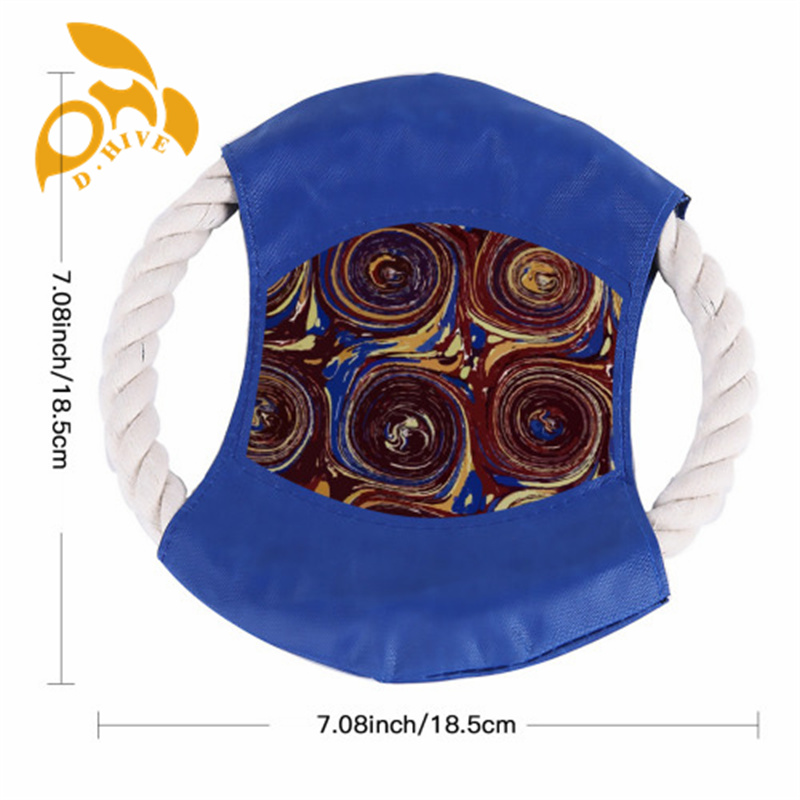 Cotton rope frisbee dog toy training outdoors hot sale