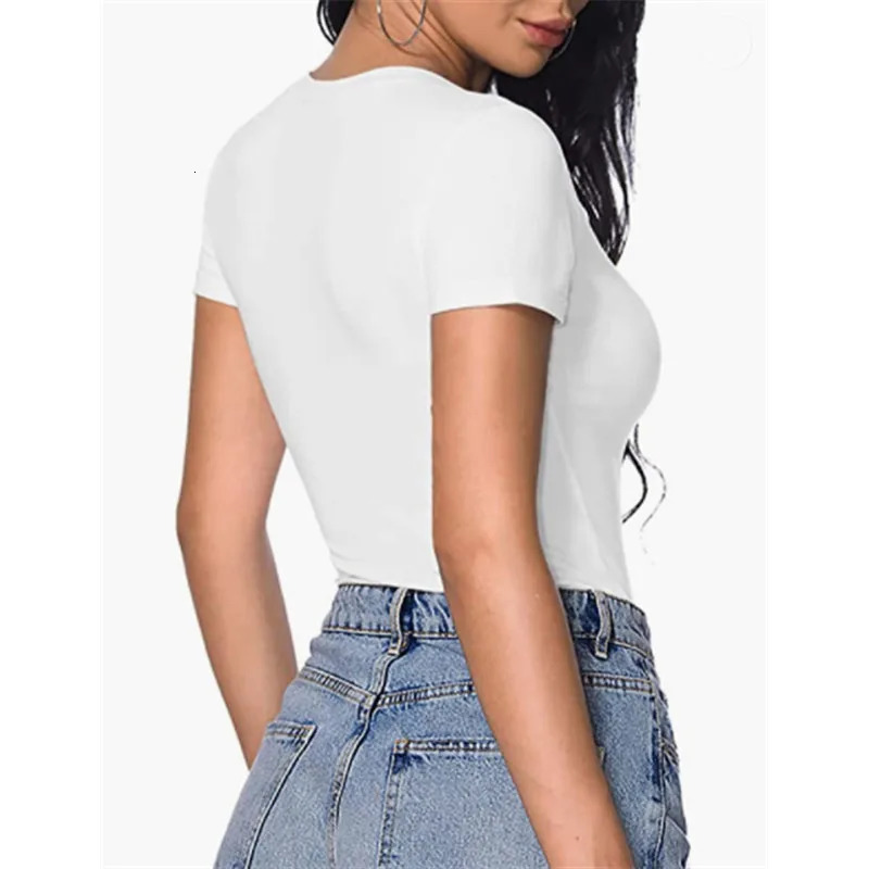 Bodysuit Women Sexy Slim Short Sleeve Bodycon Jumpsuit V Neck Rompers Overalls Body Shapers 2024 250517