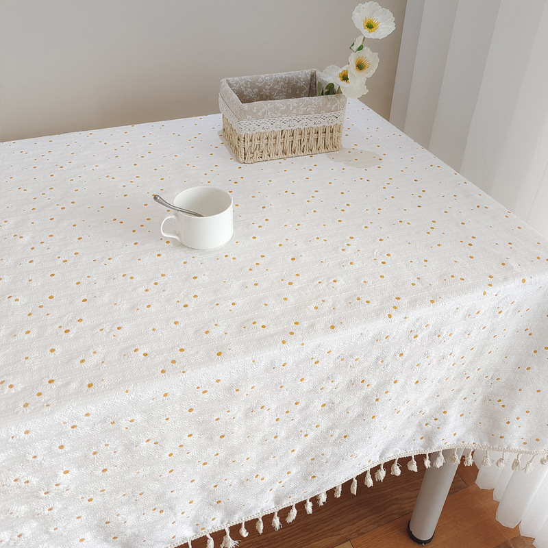 B392 Japanese style tablecloth same style jacquard desk cloth home rectangular tablecloth cotton and linen high-grade dust-proof coffee table cloth ta