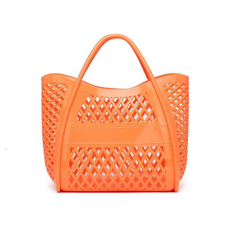 new handbag pvc jelly shopping beach bag bath and wash large capacity hollow out handheld vegetable basket