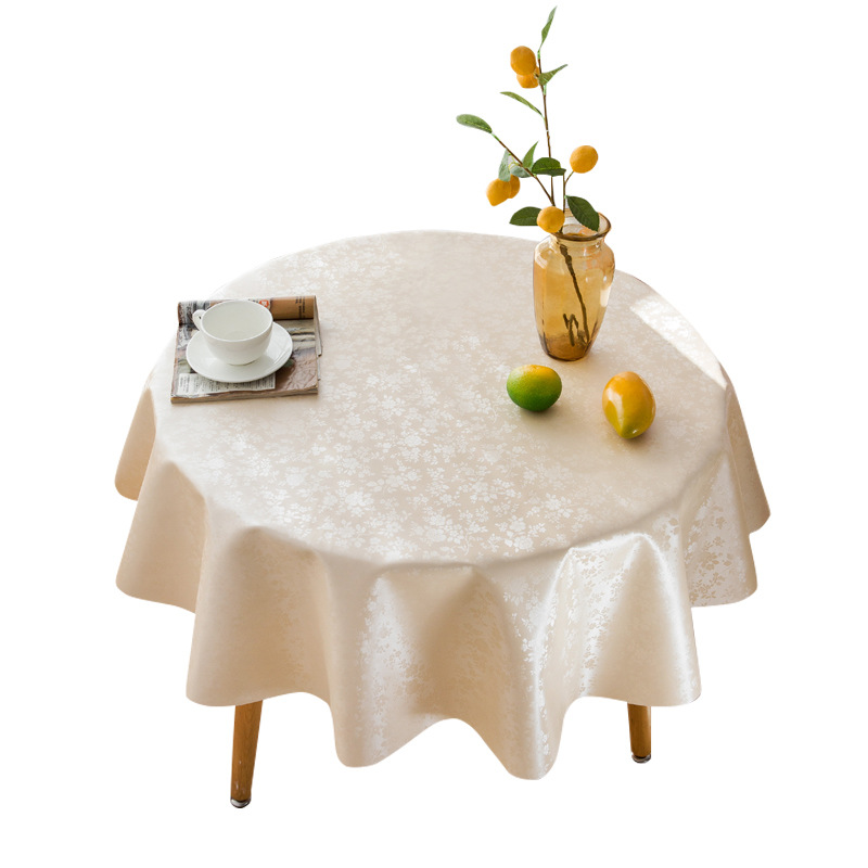 A717 European elegant tablecloth hotel tablecloth banquet large round table tablecloth waterproof oil-proof anti-scalding household cover cloth