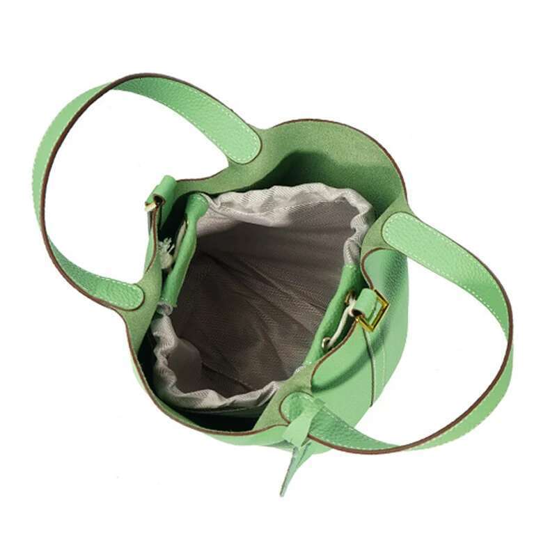 Head Layer Cowhide Vegetable Basket Genuine Leather Bucket Bag Women's Niche Design Large Capacity Handbag Gold Hardware