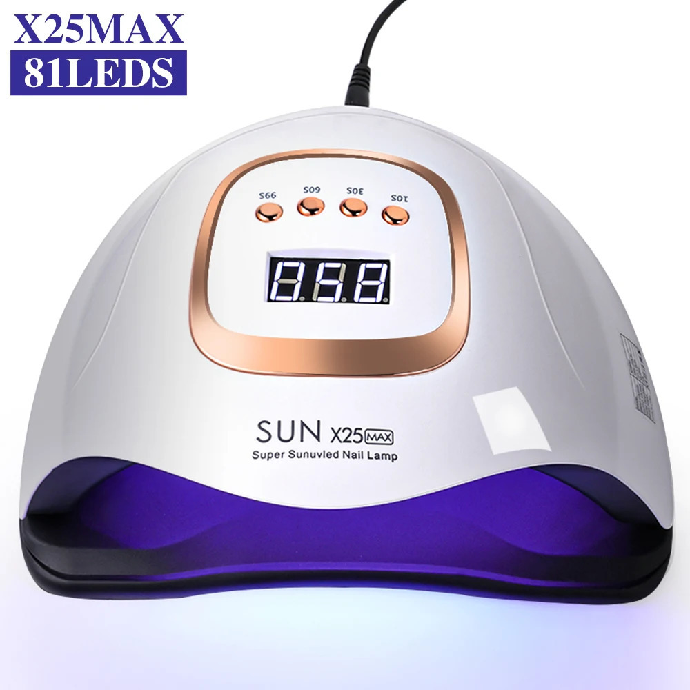81LED UV Nail Art Lamp Dryer with 4 Timers and Auto Sensor Curing Lamp Professional Curing Gel Nail Polish Manicure Tool 250517