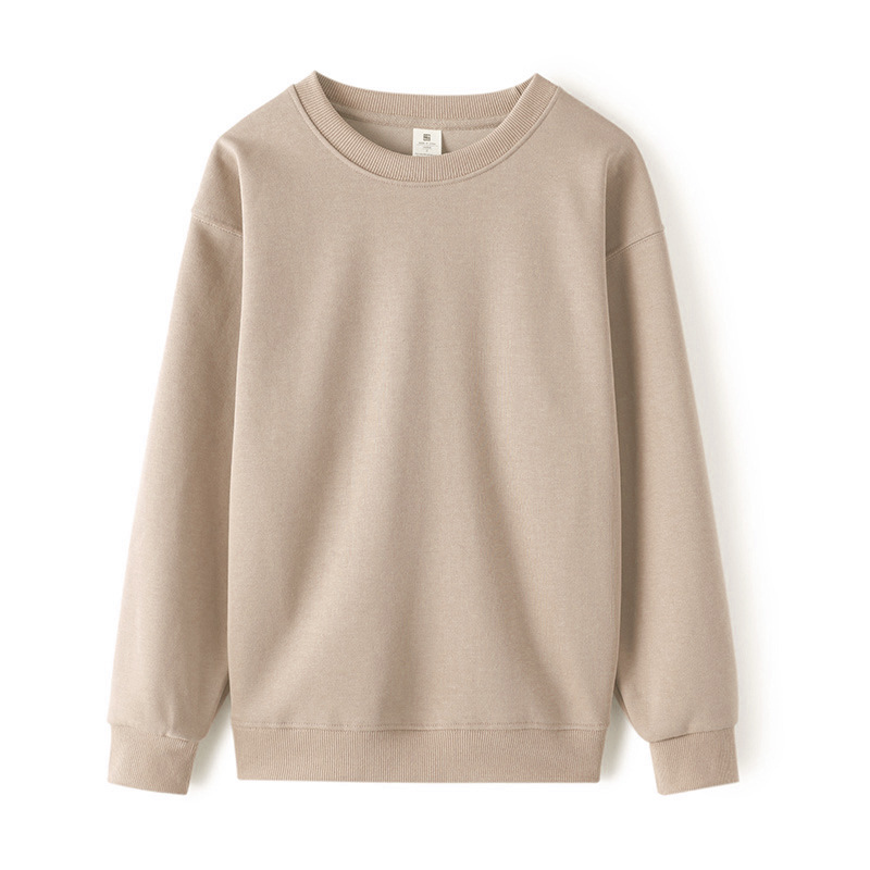 GY1556 All solid color Chinese cotton round neck sweatshirt women's loose cotton T-shirt long sleeve men and women