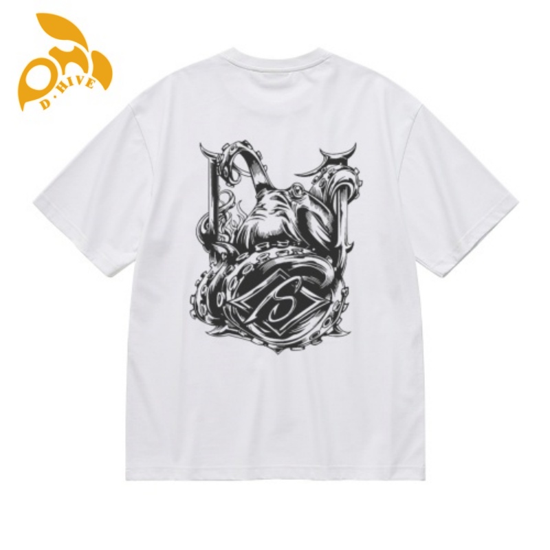 Free Shipping Designer Oversize shirt Short Sleeve Round neck Customized Tees 180g Men's European size hot print T-shirt - back outdoor size S-XX