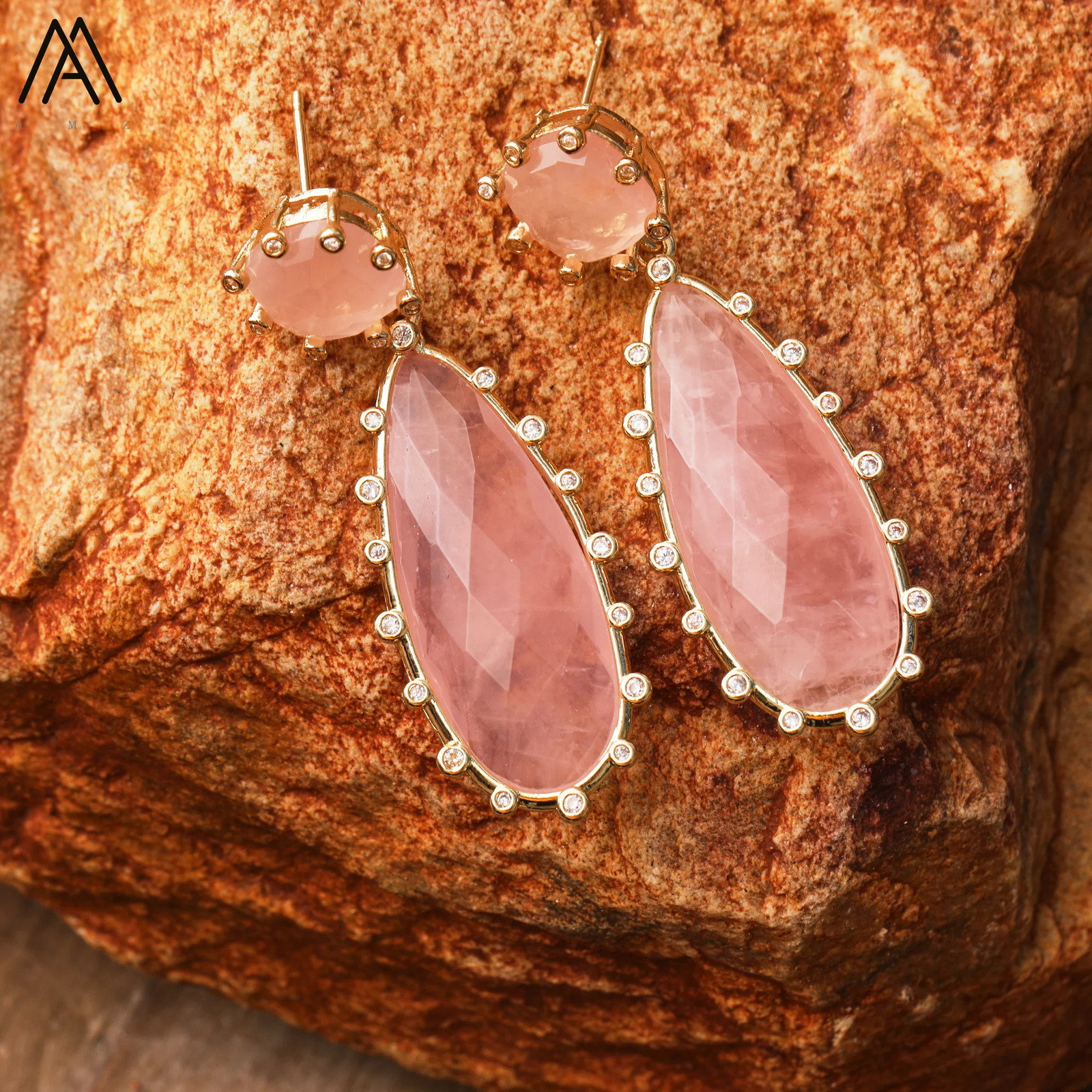 Long Dangle Earrings Women Teardrop ite Gemstones Stud Earrings Elegant Bold Party Wedding Jewelry Gifts Wholesale 250516
