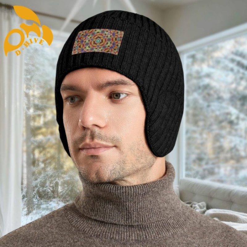 Free shipping custom winter ear-protecting knitted hats new cool fashionable outdoor knitted hats men and women