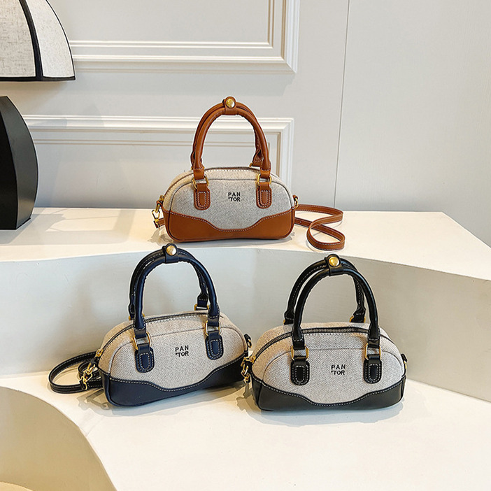 2025 Free Shipping Designer Bag Women's Handbag New Fashion Casual Linen Splicing Handheld Small Square Bag Crossbody Bag Mini Student Phone Bag 