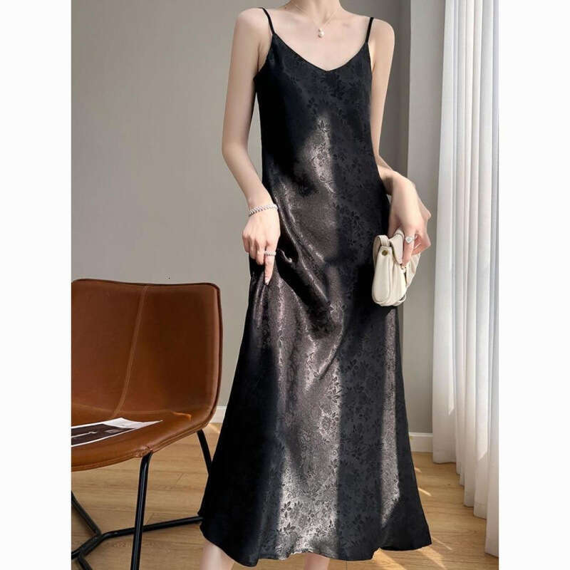 Maxi Dress Silk Silk Camisole Dress For Women S Summer New A Line Skirt Loose Plus Size Long Inner Long Skirt Formai Dress