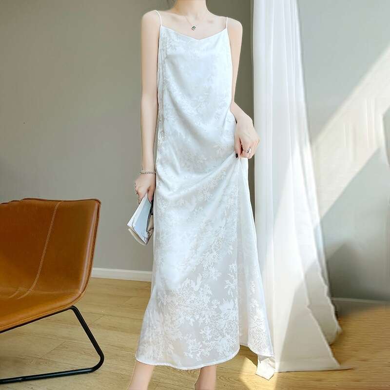 Maxi Dress Silk Silk Camisole Dress For Women S Summer New A Line Skirt Loose Plus Size Long Inner Long Skirt Formai Dress