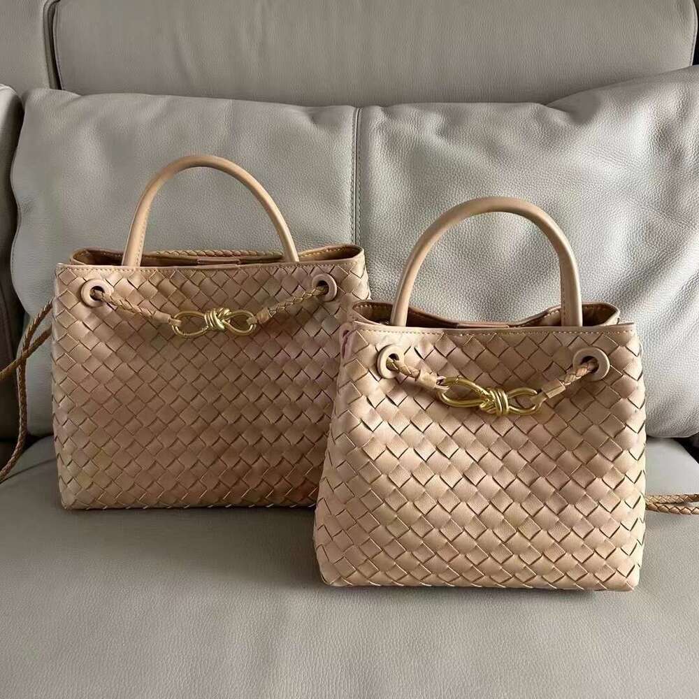 Spring Summer New Women s Knitted Andiamo Genuine Leather Shoulder Cross Bag Versatile Handbag Trend