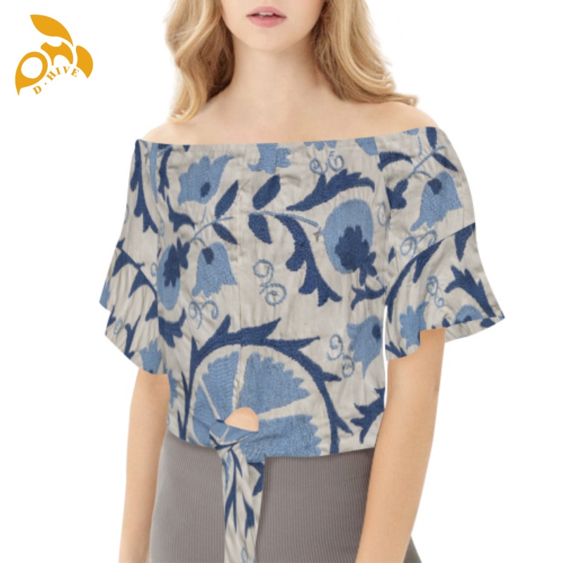 Free Shipping Designer Oversize shirt Customized Tees Women's full-width one-shoulder lace-up short-sleeved T-shirt XS-3XL