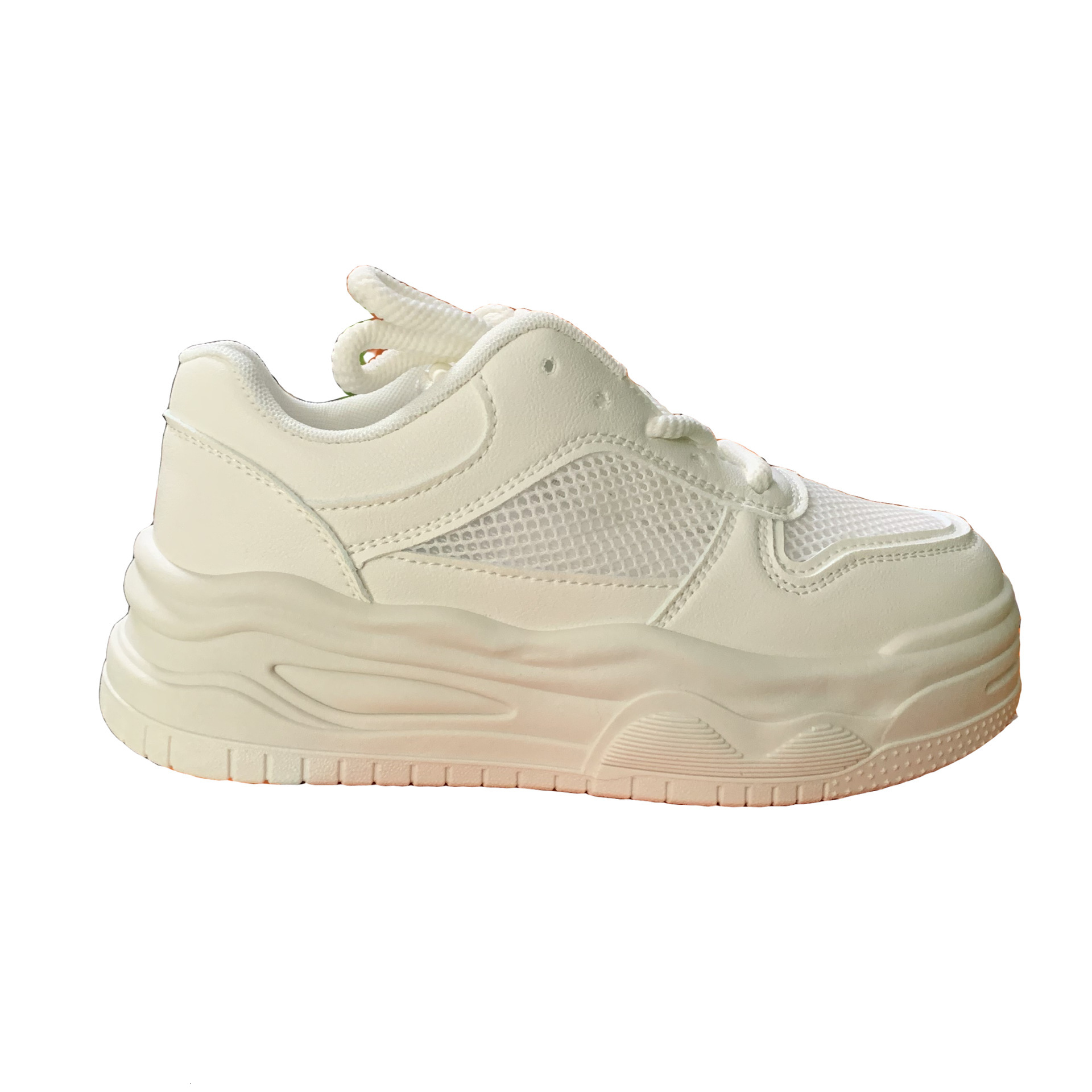 New Chinese style white summer shoes, new sponge shoes, designer mesh soles, women's breathable multifunctional thick soled sports shoes