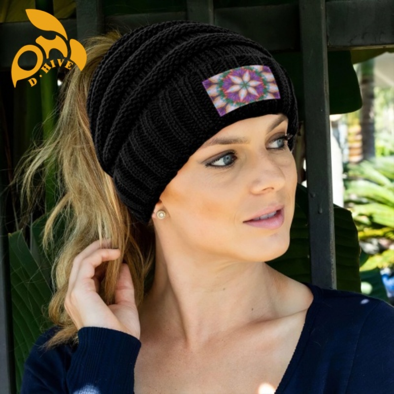 Free shipping customization knitted cap denim new cool fashionable outdoor Ponytail knitted cap for men and women