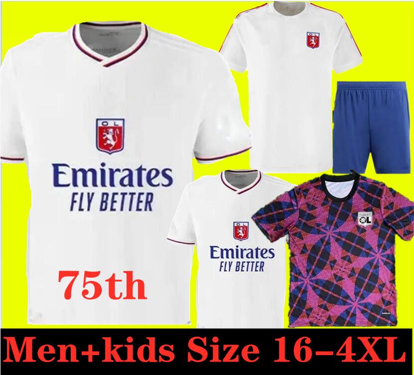 3XL 4XL 24 25 Maillot de foot DEMBELE Soccer JerseyS Special Lyon 2025 75-Year Anniversary Kit Lyonnais CAQUERET OL AOUAR TRAORE football shirt men kids kit