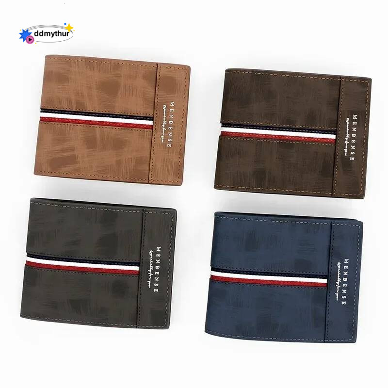 2025 High Quality Personalized Short Wallet Men Wallets Slim Card Holder Name Print Male Purses PU Leather Coin Pocke ddmythur