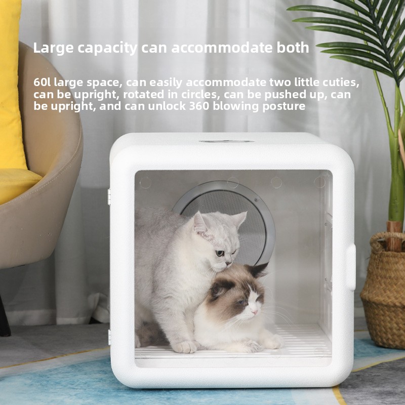 Smart Pet Hair Dryer Box with Sanitizing Function Quiet Home Grooming Dryer for Cats Dogs, Fast Drying, Germ-Killing Blower, Safe for Large/Small Pets