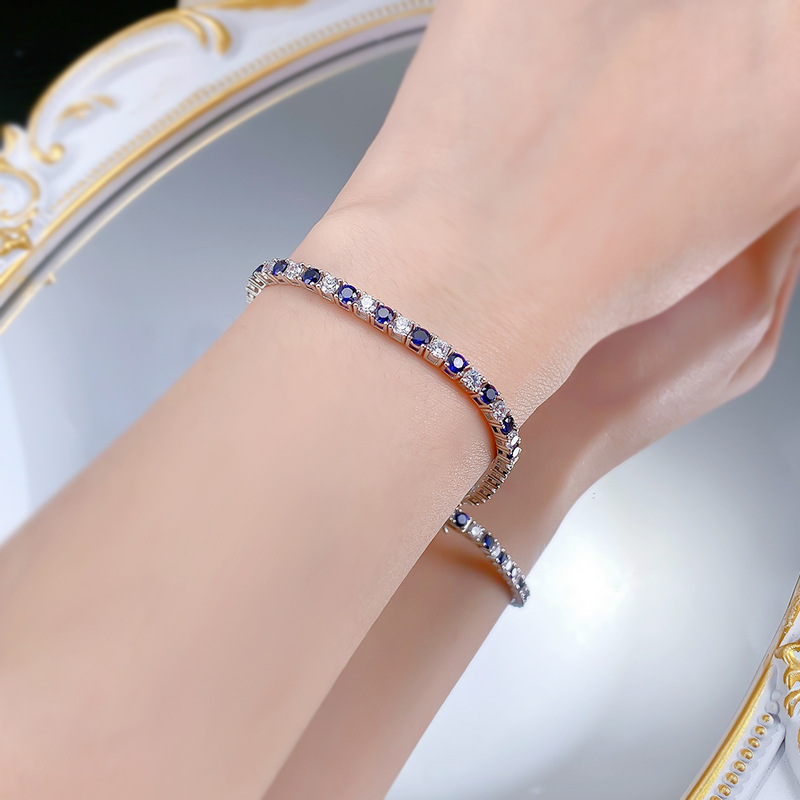 Charming Inspired Fashion Accessory: Premium S925 Silver Tennis Band Encrusted with Sparkling Cubics