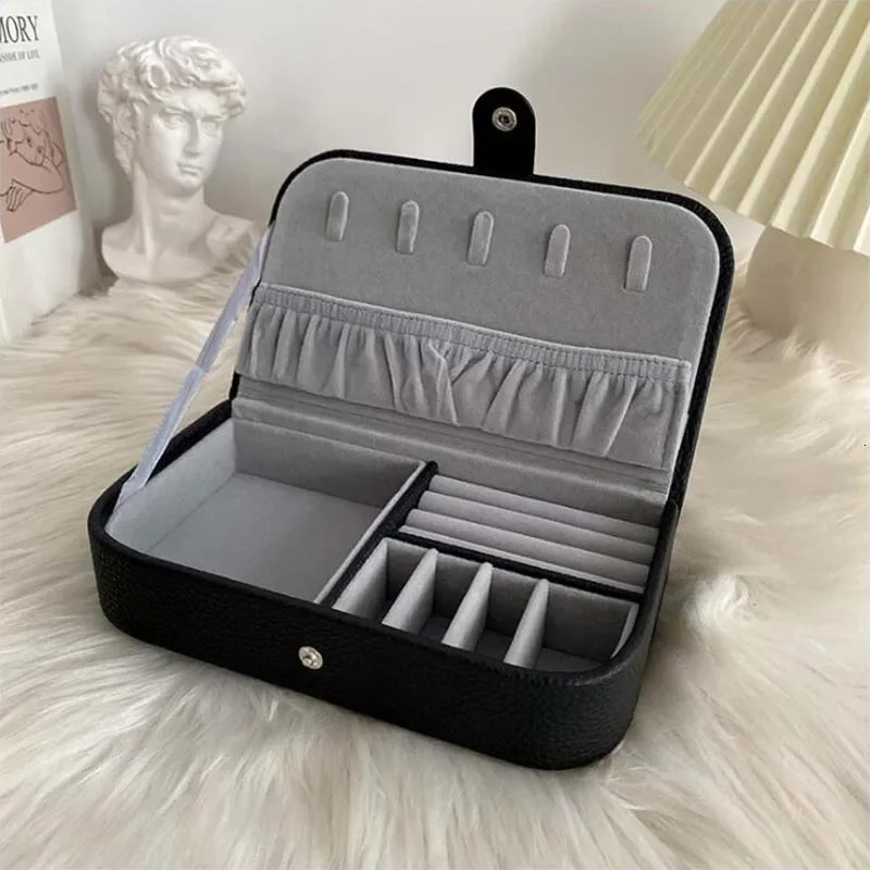 Portable PU Leather Travel Jewelry Organizer Box Storage Case Earring Ring Necklace Jewelry Storage Case Display Holder Woman 250516