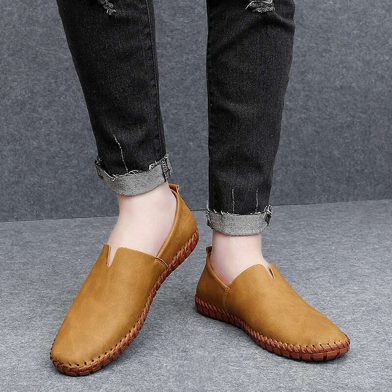 Men's Leather Casual loafers Shoe wedding Dress New Big Size Moccasins Shoes Suede shoes High Quality zapatos