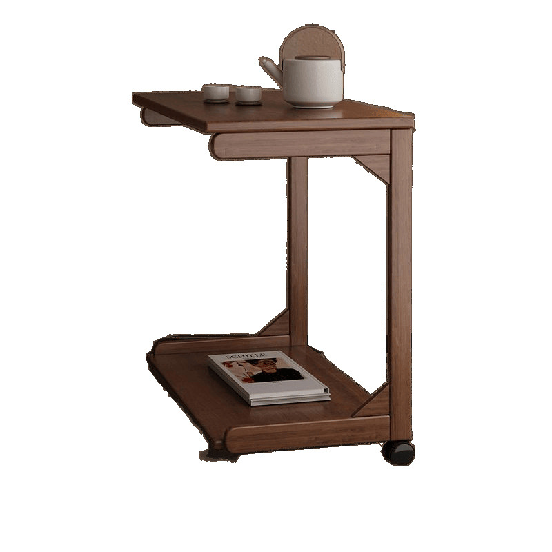 B5192 Side cabinet with wheels for home living room small apartment solid wood small coffee table