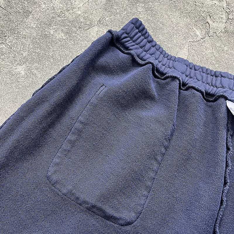 2025 Spray Dyeing Vintage Original Mens Shorts Streetwear Trendy Washed Distressed Retro Pure Cotton Loose Shorts Y2k Tie-dyed J250515ECSP