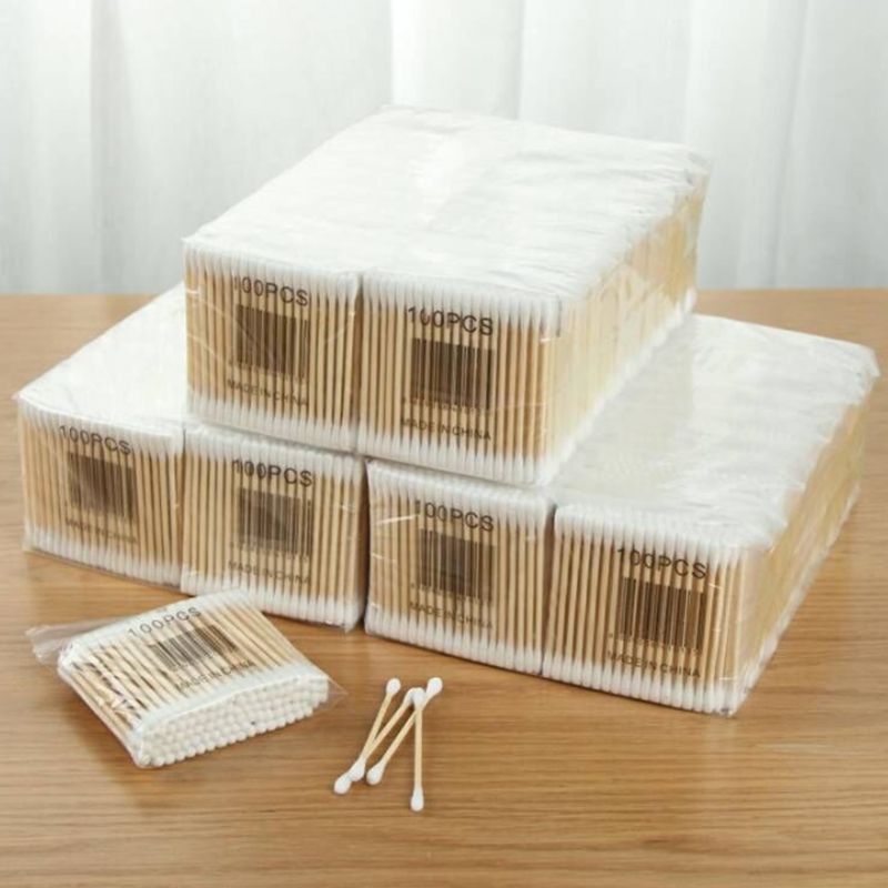 Cotton Buds Cotton Swabs Medical Ear Cleaning Wood Sticks Makeup Health
