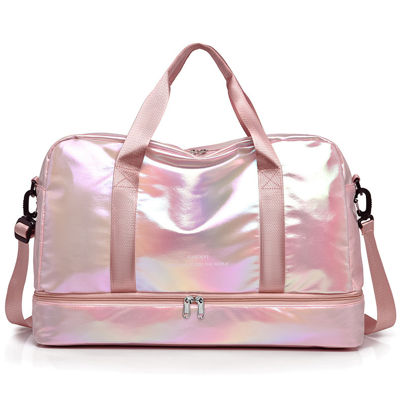 Shiny Sports Fitness Bag for Women Yoga Bag Simple and Fashionable Crossbody Handheld Travel Bag 241203