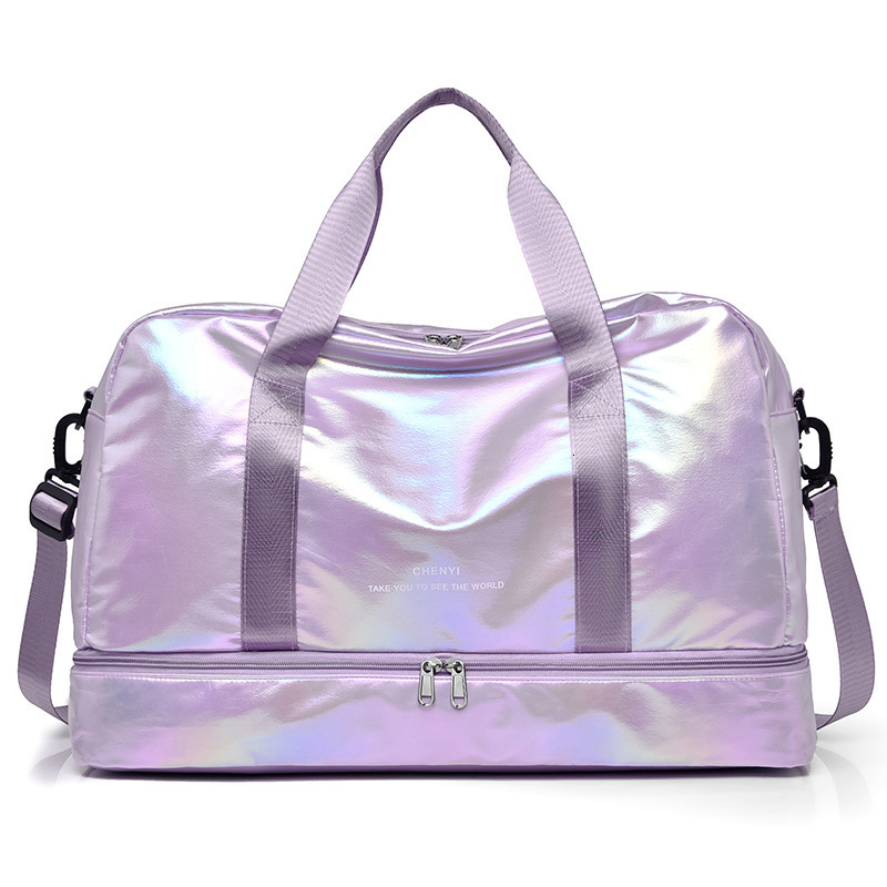 Shiny Sports Fitness Bag for Women Yoga Bag Simple and Fashionable Crossbody Handheld Travel Bag 241203