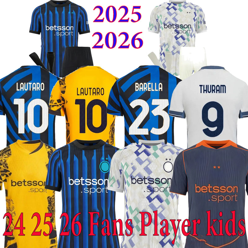 24 25 26 Maglia LAUTARO Soccer Jerseys BARELLA FRATTESI INTERS THURAM ARNAUTOVIC CALHANOGLU Football Shirt 2025 2026 milans Rossi Special Edition Men Kids
