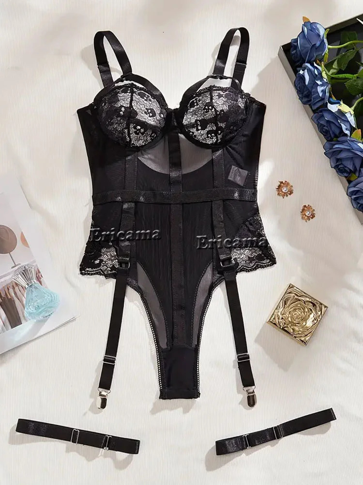 Erotic Sexy Lace Bra And Panty Set Underwear Transparent Exotic Sets Thong Woman Porn Fancy Sensual Lingerie Bodysuit 250519