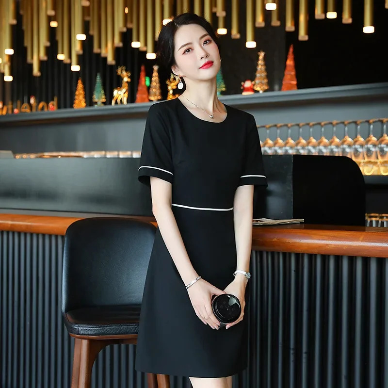 Spring Summer Fashion Korean Waist-Cinching Workwear Dress Slimming el Beauty Jewelry Uniform Womens Dress 250519