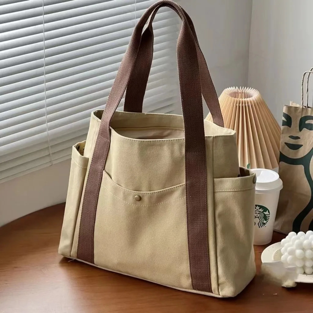 Canvas Bag Female Ins Forest Style Versatile Shoulder Bag Large Capacity Book Storage Student Class Bag Portable Cloth 250519