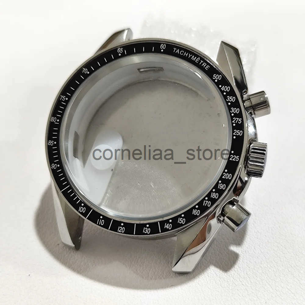 For VK63 Cases 39.7MM Speed Master Modified Case With Moon Pattern Rear Cover ronograph Stainless Steel Material J250519