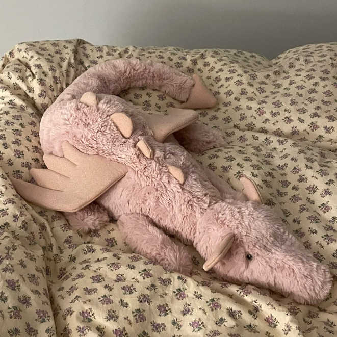 Plush Dolls Cute and Soft Snow Dragon Rose Pink Dragon Pure Snow Cute Purple Dragon Doll Plush Toy