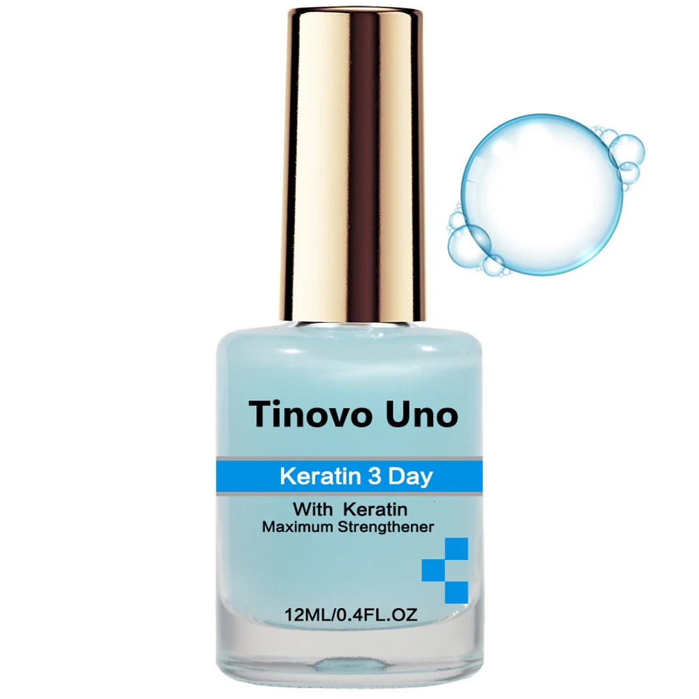 Tinovo Uno Keratin 3 Day Nail Growth Light Blue Maximum Strengthener for Damaged Nails 12ML Protein Nail Art Treatment Care Tool 250519