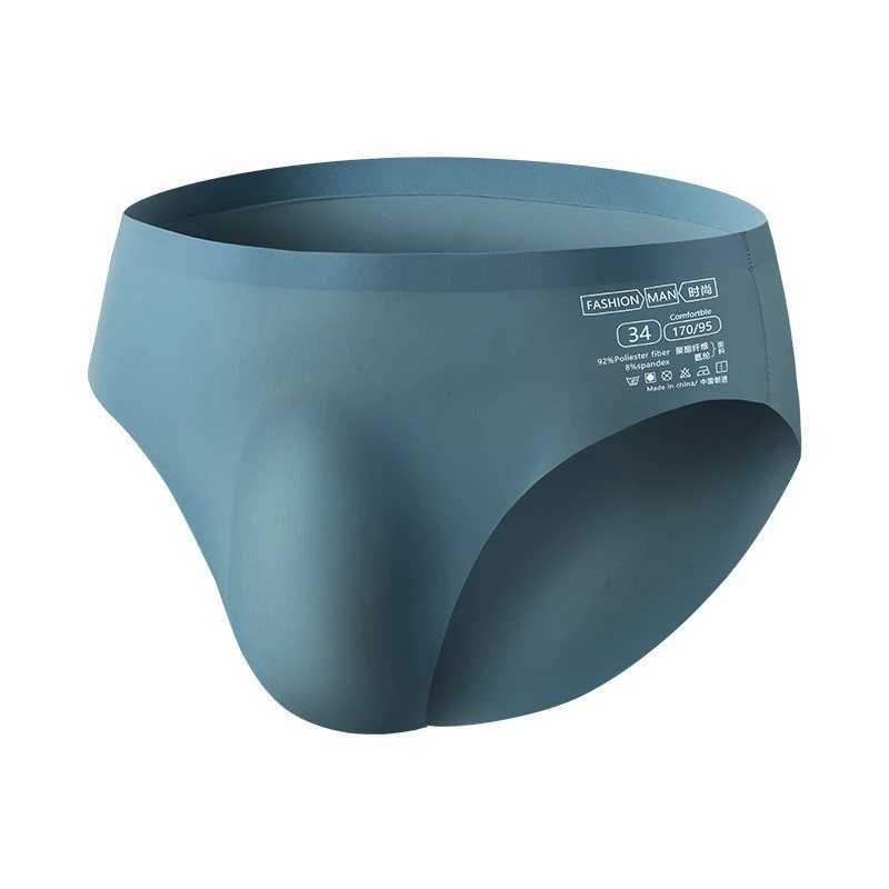 Mens Ice Silk Seamless Briefs Summer New Ultra-thin Transparent Sexy Quick-drying Trendy Breathable Underwear Panties J250516