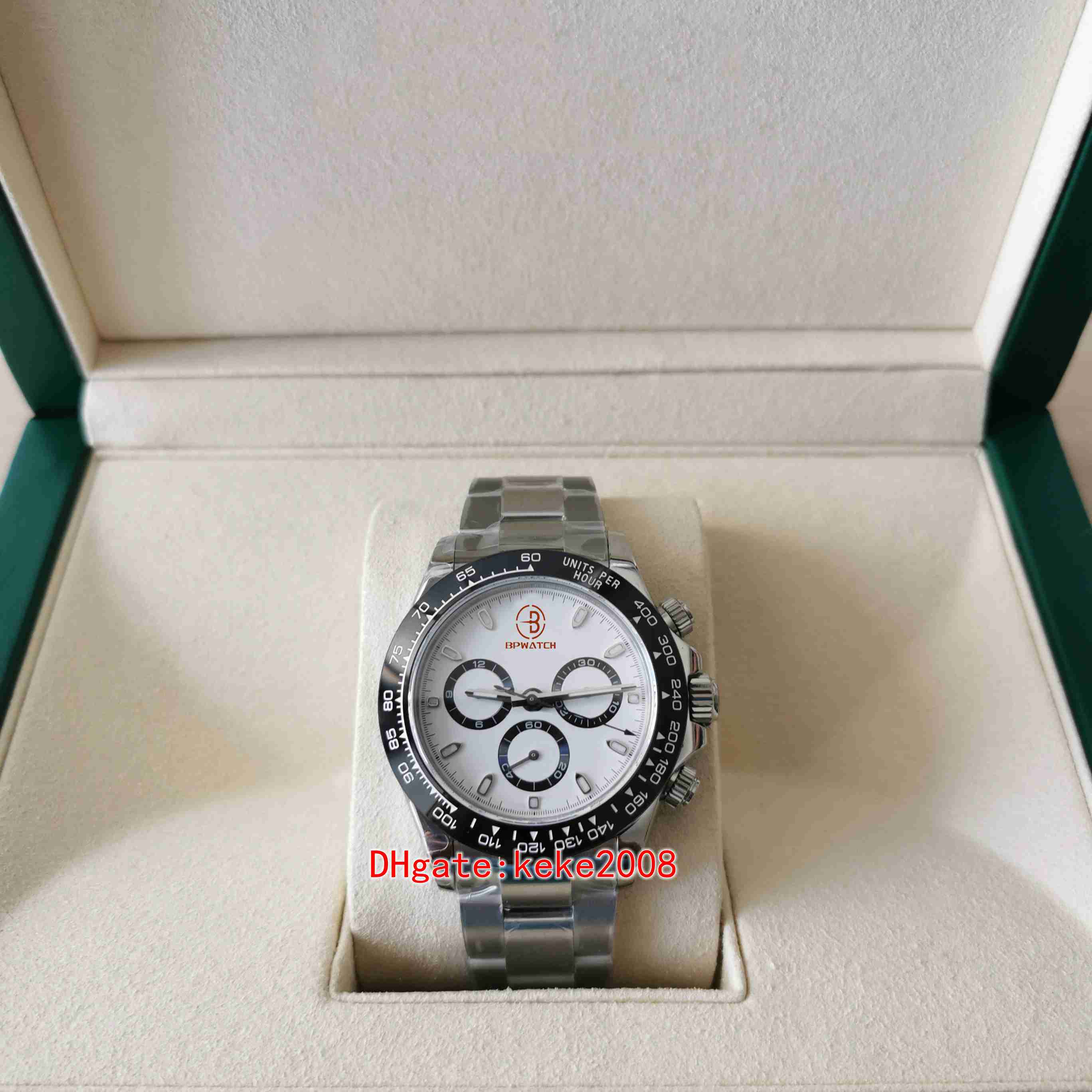 BPF Mens Watch ETA 7750 Movement 40mm Cosmograph 116500 White Panda Ceramic Sapphire Watches Chronograph Working Mechanical Automatic Man Wristwatches