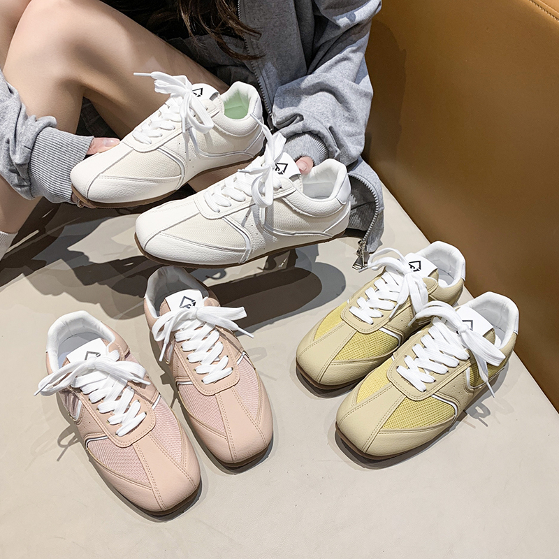 2025 Spring Autumn Metallic GermanTrainer Shoes Flat Ballet Shoes Retro Summer Versatile Soft Bottom Sports and Leisure Board Shoes Fashion Outdoor Ru