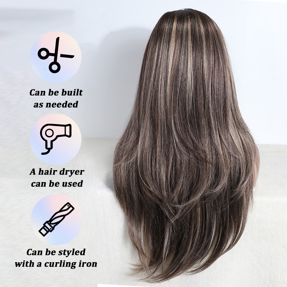Rebecca Fashion Synthetic Lace Front Wig Cosplay 26" Lace Straight Ombre lace Wig part Wig Blonde Wigs For Women Wig