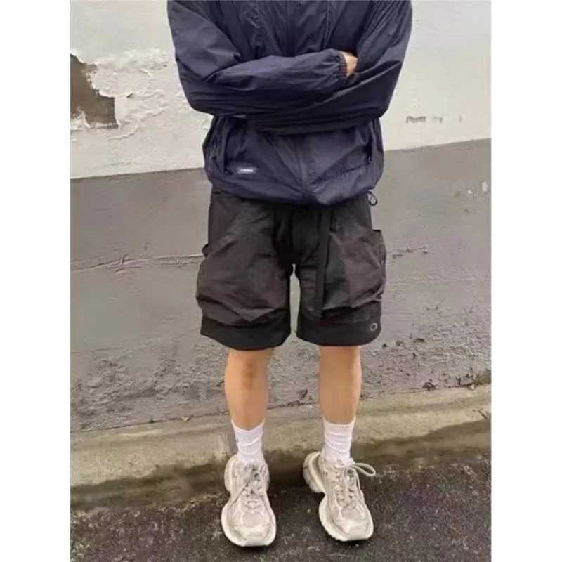 Juspinice Black Cargo Shorts for Mens Summer Pocket Elastic Sports Centre Pants Fashion Breathable Stylish Shorts Male Clothing J250515