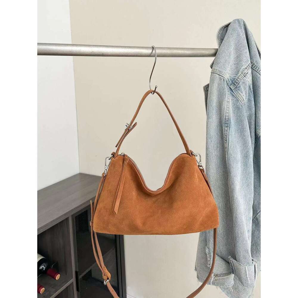 High Quality Designer Bags Fashion Autumn Winter Big Boston Tote Soft Matte Suede Cow Leather Women's Handbag Shoulder Crossbody Bag For Women Gr