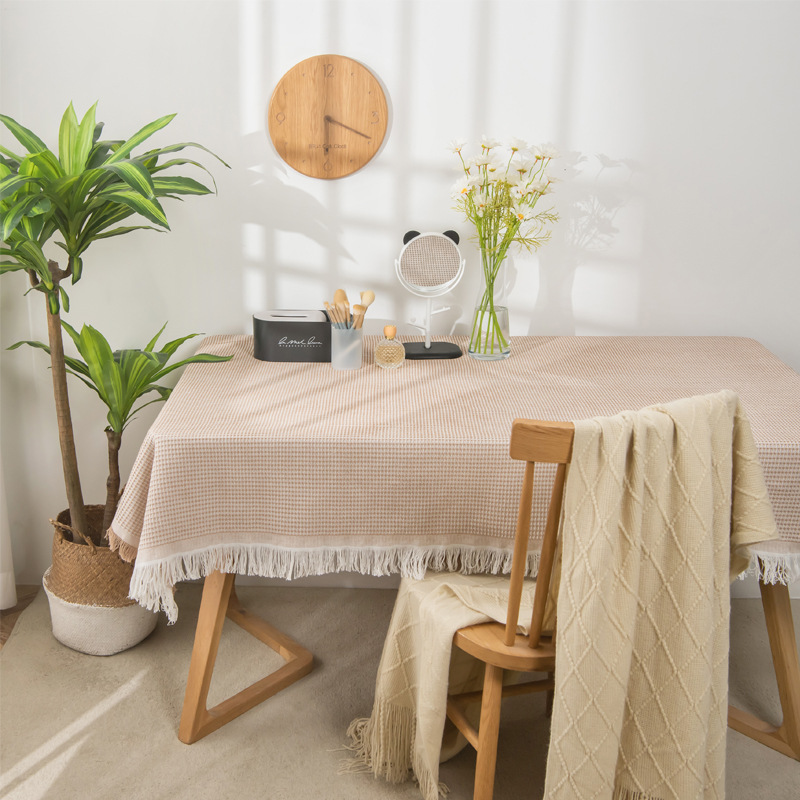 A688 Cream style tablecloth net red high-grade coffee table cloth dormitory tablecloth photo background cloth atmosphere rectangular